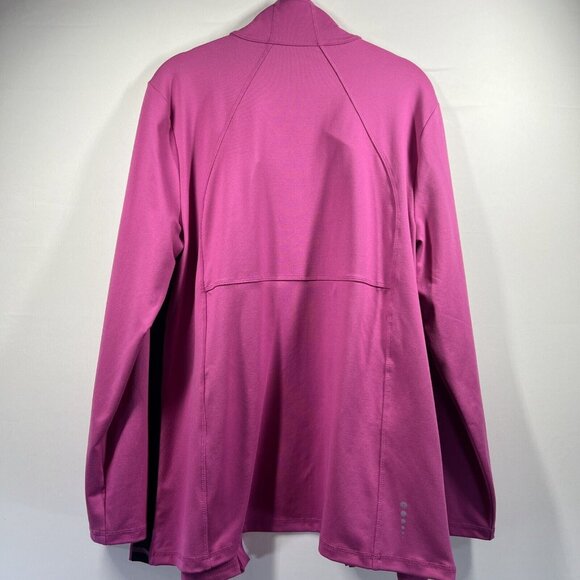 T By Talbots Sun Protection UPF 50 Large Full Zip Jacket Stretch Pink Pockets - Picture 2 of 13